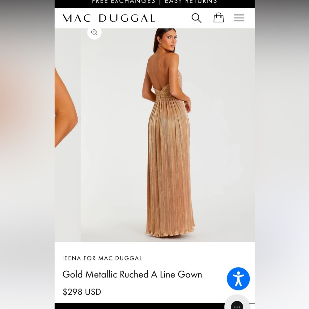 Ieena for Mac Duggal Gold A line gown